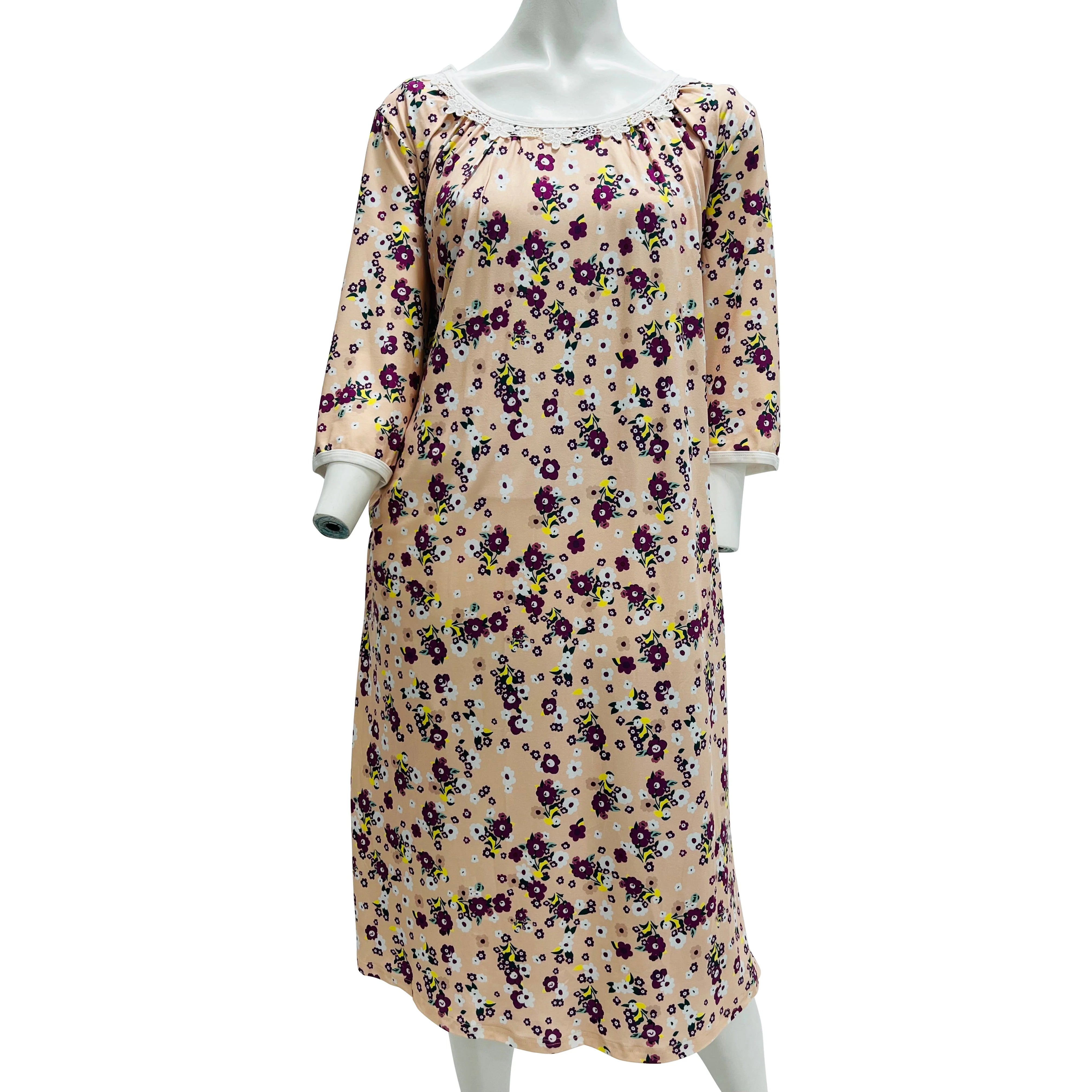 Open Back Night Gown for Ladies - Assisted Dressing Gown